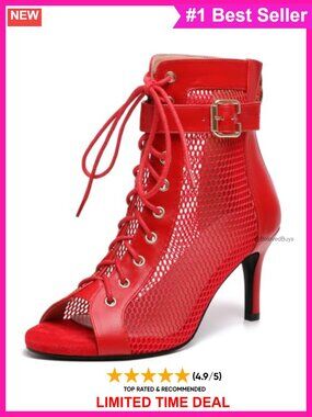 Women's Platform Kitten Heel Ankle Booties Lace Up Mesh Zip Back
